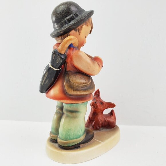 MJ Hummel Vintage West Germany Figurine Fiddler Boy Pet Dog Terrier 5+" - Picture 5 of 12